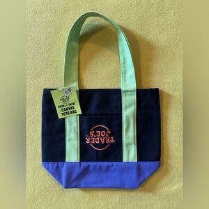 NWT RARE Trader Joe's Halloween Mini Tote Bag, Upside-Down Logo Misprint